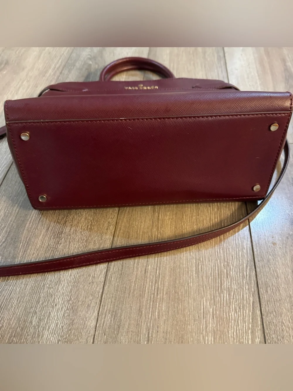 Kate Spade Staci Medium satchel Cherrywood Leather Satchel with Crossbody Strap